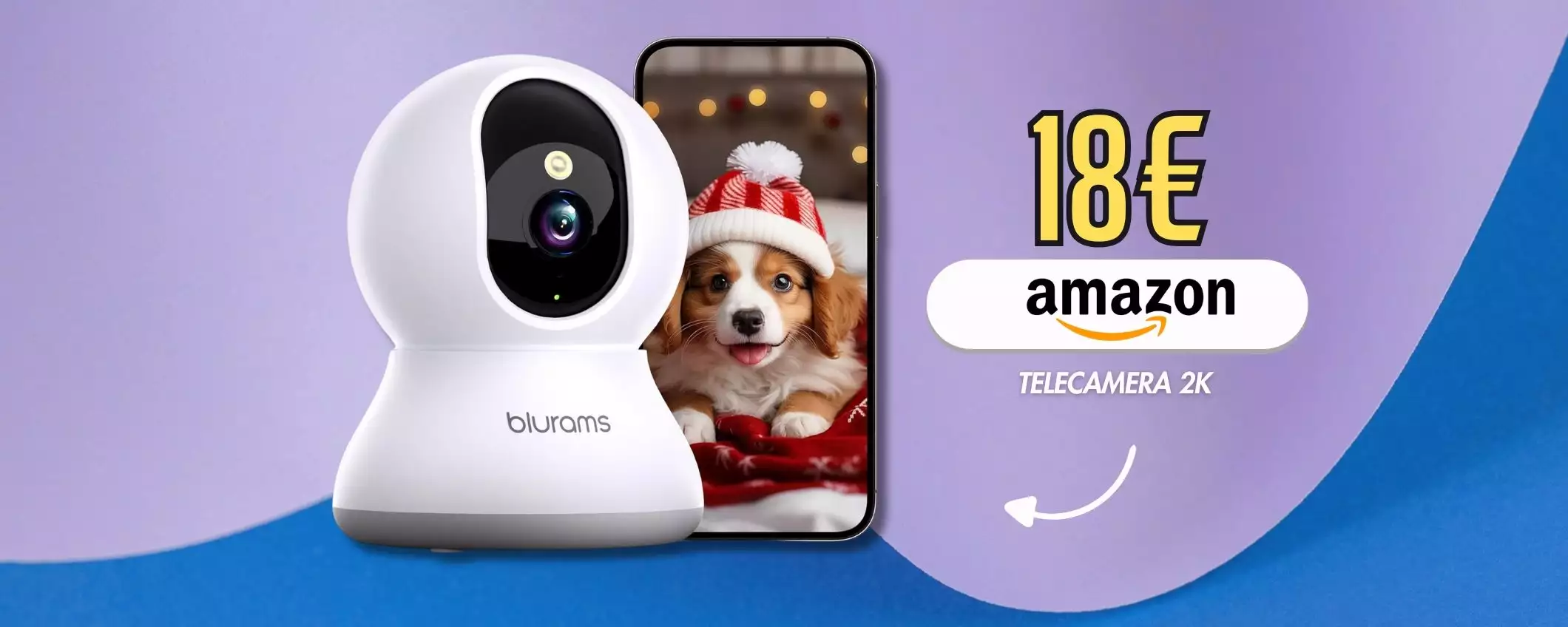 18€ per rendere casa sicura: videocamera 2K con 6 funzioni (-37%)