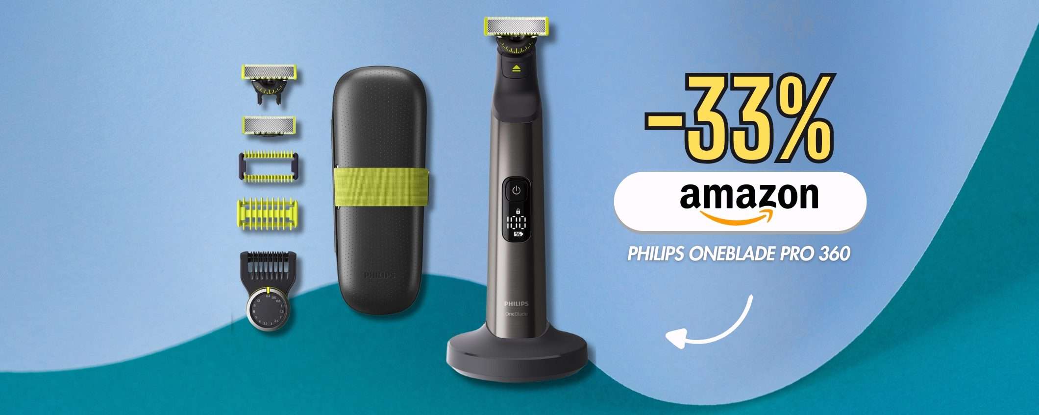 Philips OneBlade Pro 360 è multiuso: barba, peli e corpo (prezzo regalo)