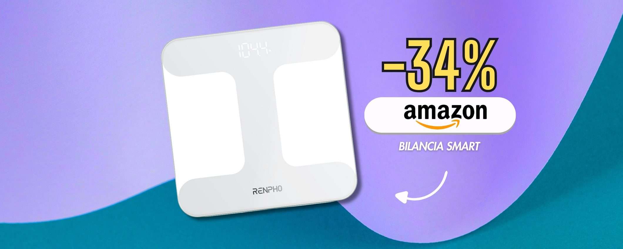 Bilancia digitale e smart con funzioni avanzate, appena 12€ su Amazon