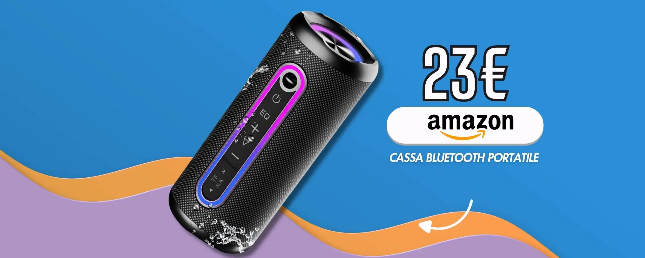 Cassa Bluetooth 30W con sistema 5.4 e batteria a lunga durata, soli 23€