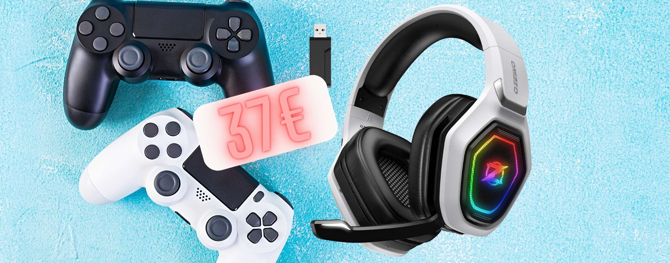 Cuffie da Gaming wireless per PC e consolle con oltre 30ore di autonomia