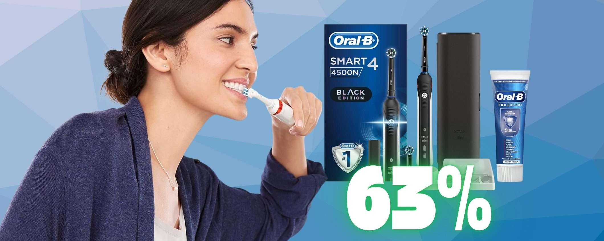 Denti più bianchi in 2 settimane con Oral-B Smart 4, ora in sconto del 63%