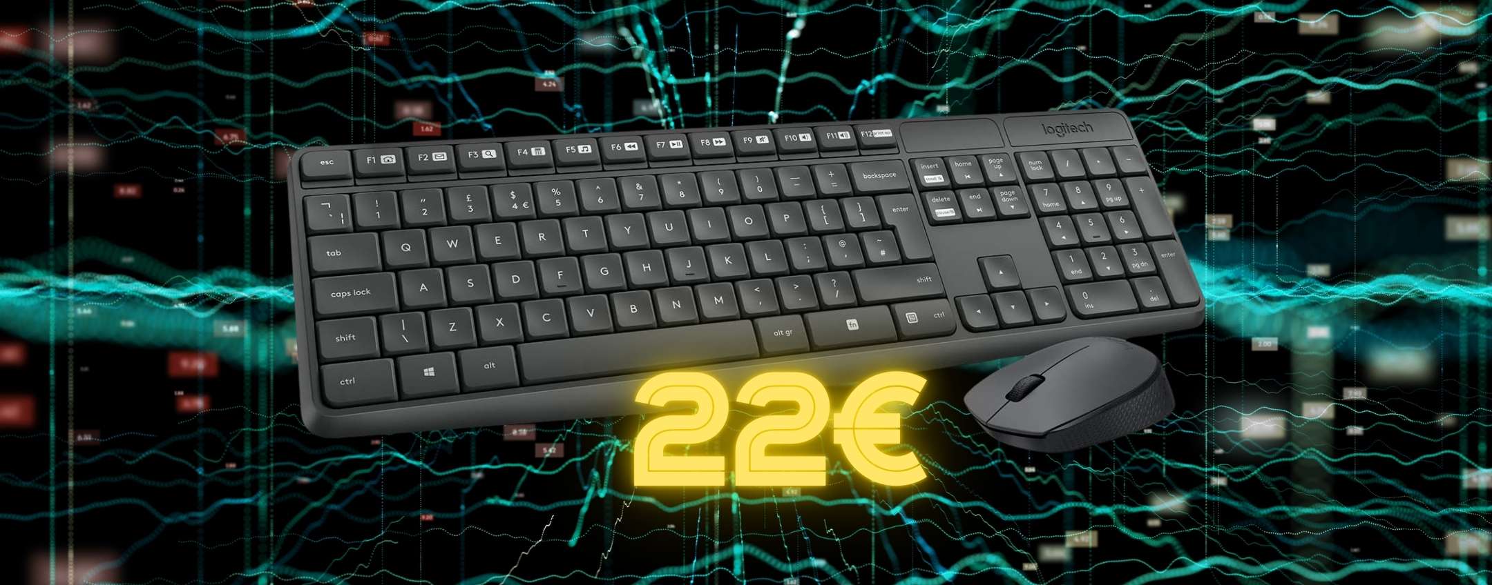 Logitech MK235: combo tastiera e mouse wireless con appena 22€