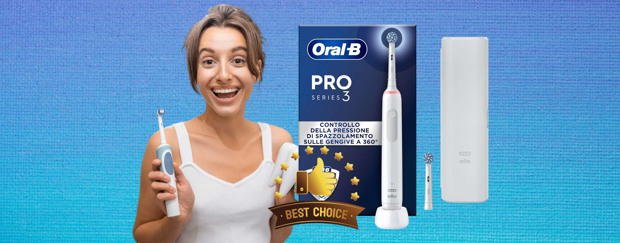 La migliore pulizia dei denti è con Oral-B Pro 3, adesso a meno della metà