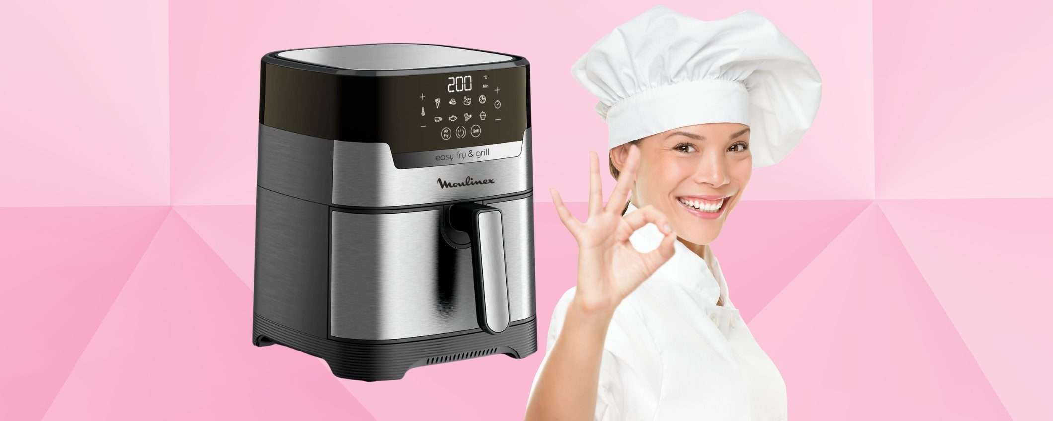 Moulinex Easy Fry & Grill: friggitrice ad aria 2 in 1 da 4,2L per cucina fast