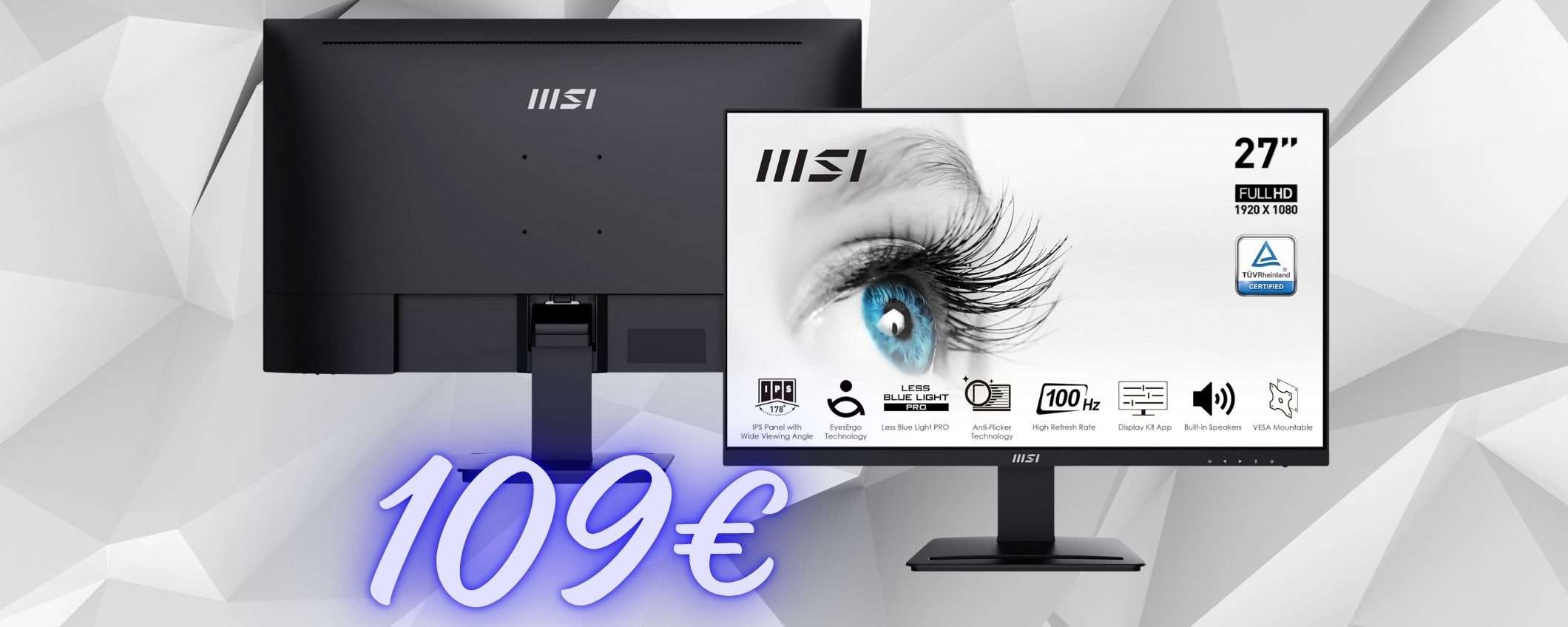 MSI PRO: monitor da 27 pollici FHD con protezione per gli occhi (109€)