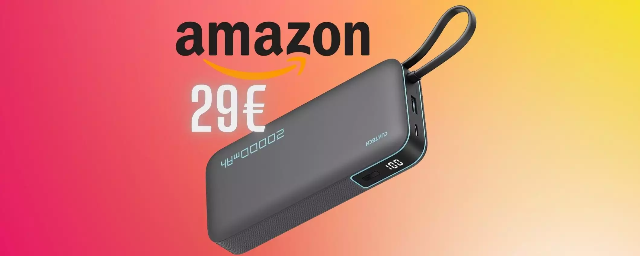 Power Bank da 20000 mAh con cavo integrato: una potenza a prezzo mini