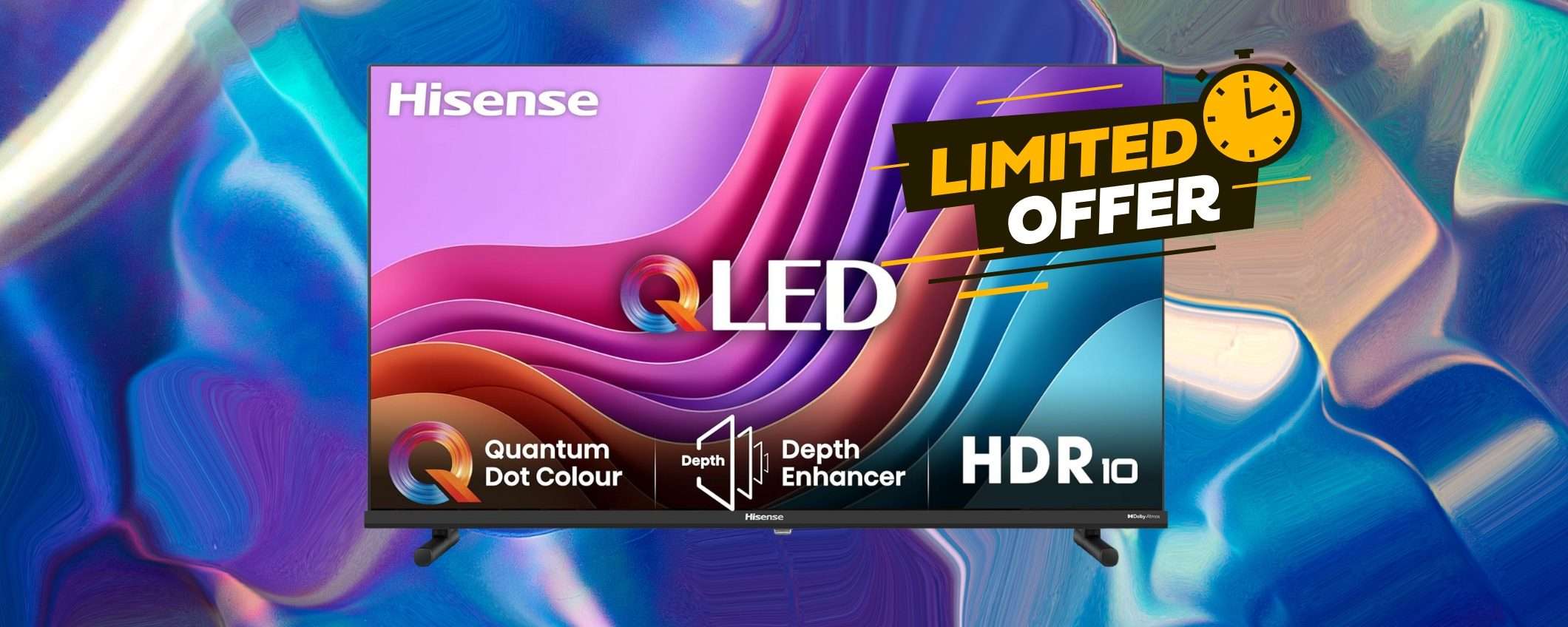 Smart TV Hisense da 40 pollici QLED FHD al minimo storico assoluto (229€)