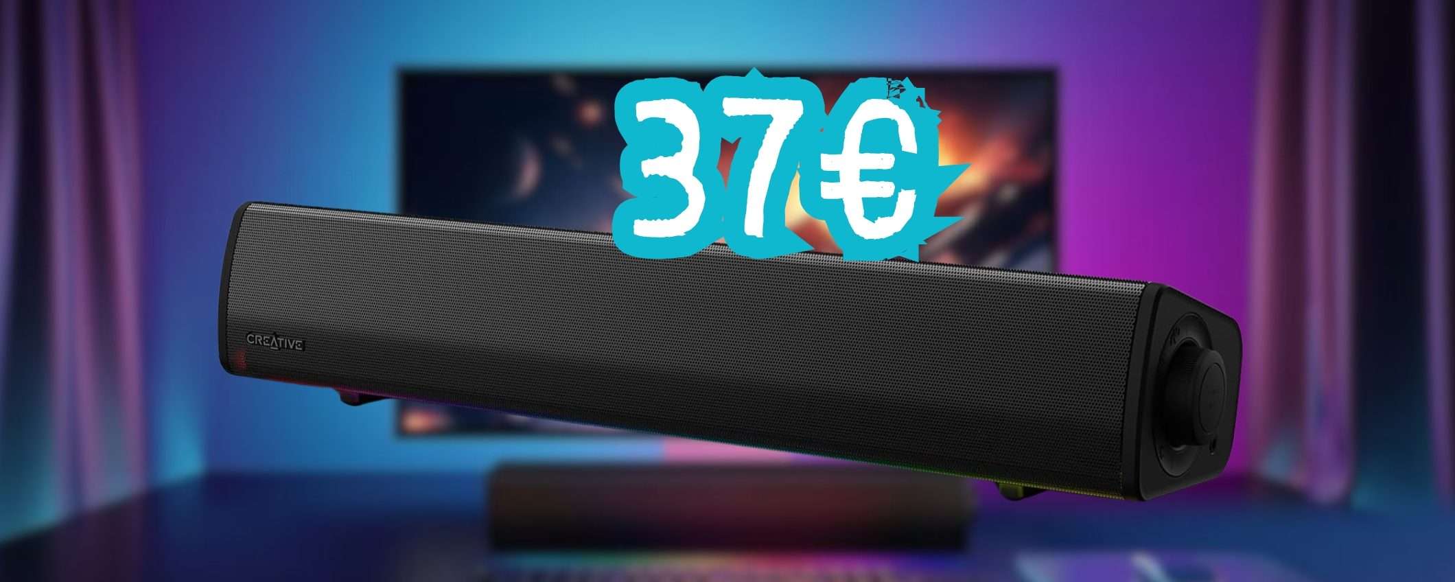 Soundbar da gaming compatta super economica, solo 37€ su Amazon