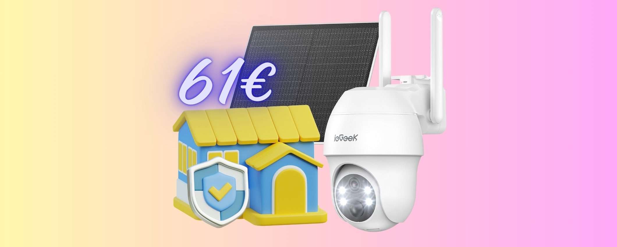 Videocamera di sicurezza con Sim e pannello solare a un super prezzo (61€)