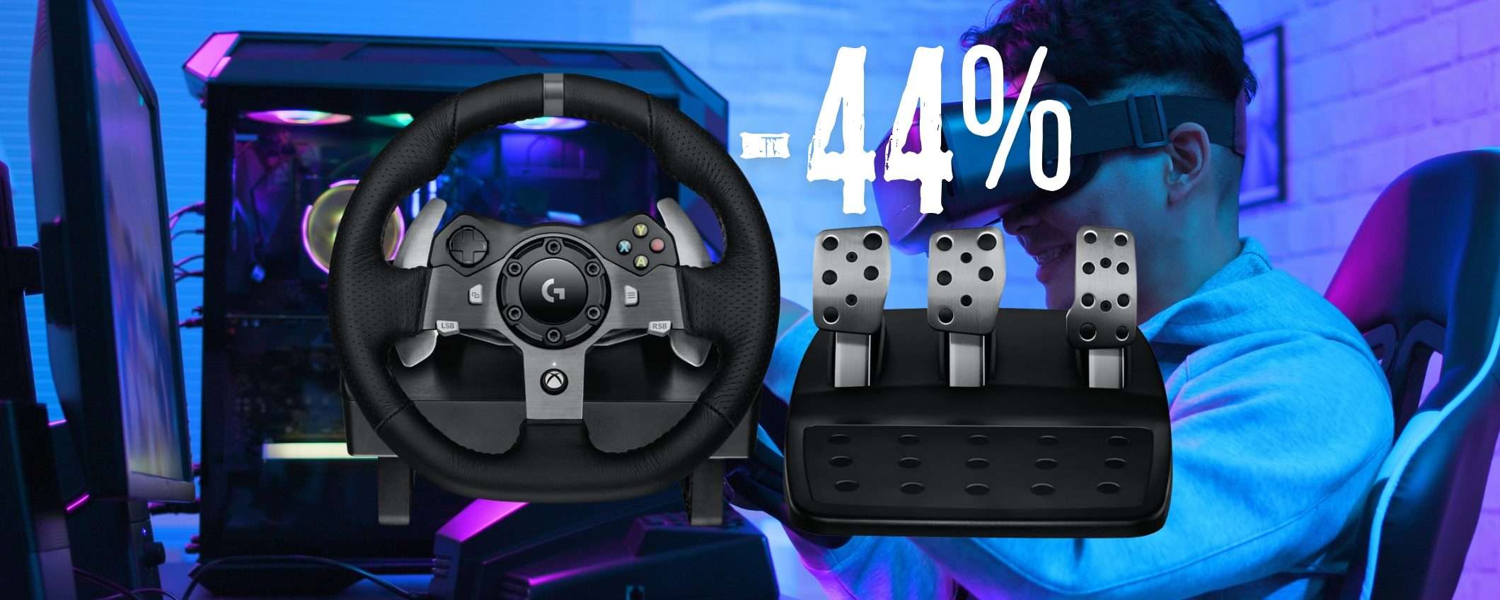 Volante da corsa e pedali Logitech Driving Force G920 per sentirti un pilota