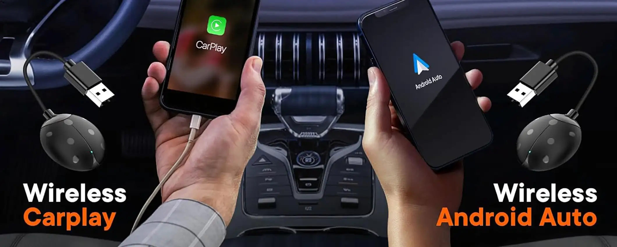 Adattatore Wireless 2 in 1 per CarPlay e Android Auto: trasforma la tua auto con la tecnologia wireless