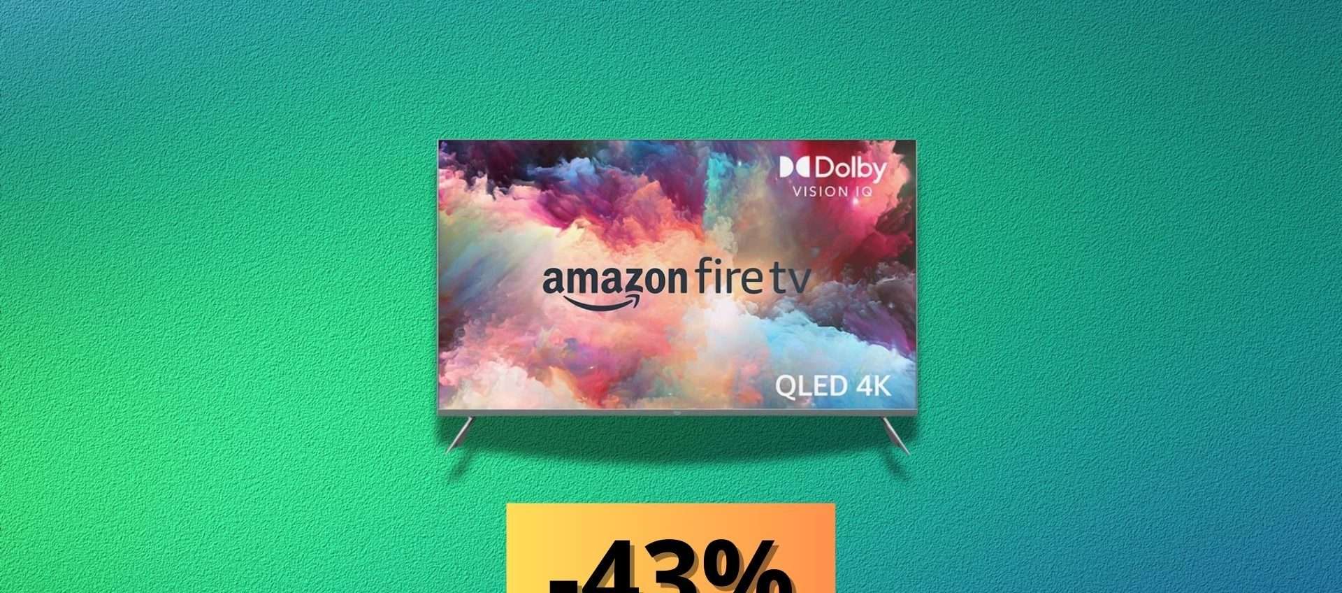 Amazon Fire TV Omni QLED: Smart TV 4K con Alexa, sconto del 43%