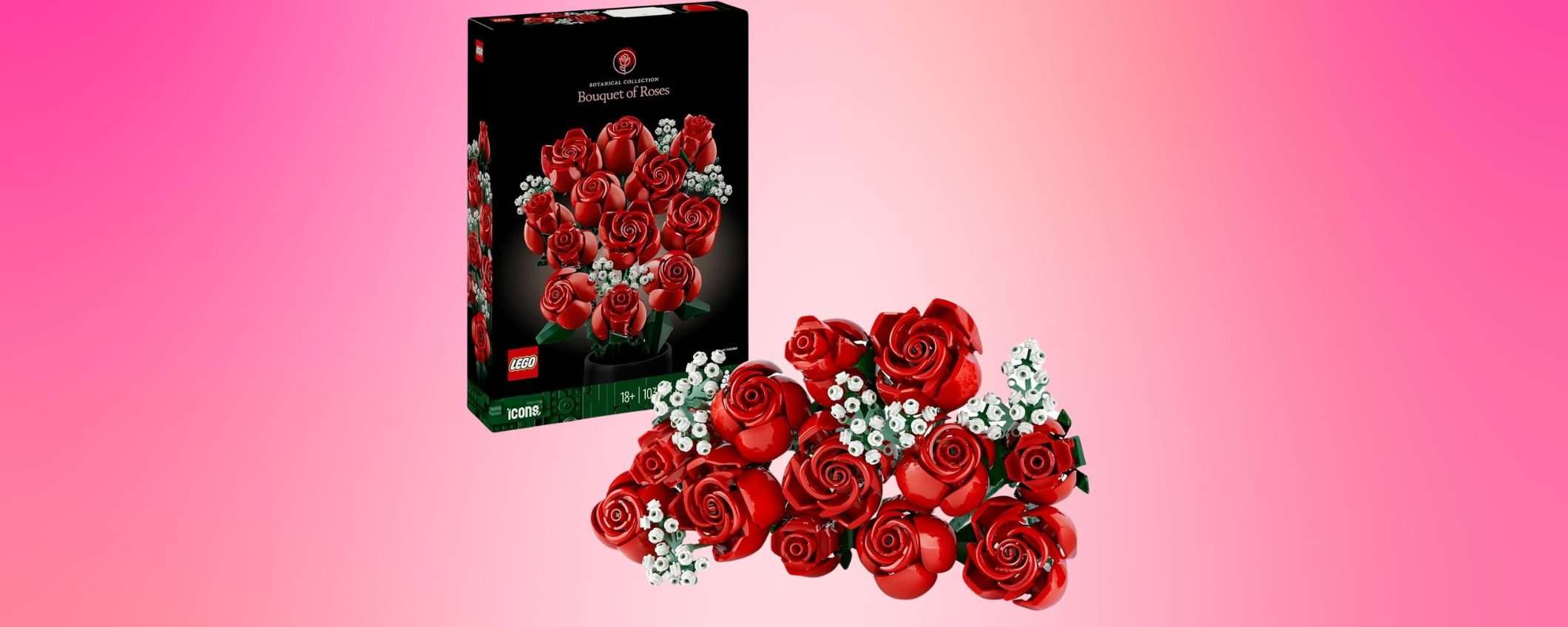 Per San Valentino regala un bouquet di rose rosse LEGO: è in offerta su Amazon