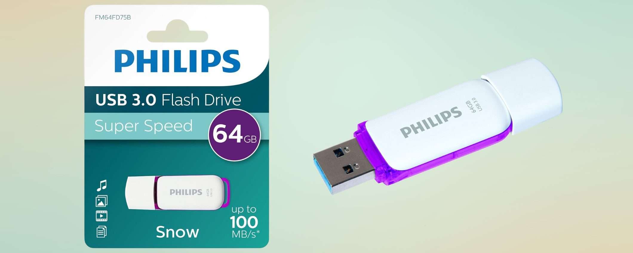 Questa chiavetta USB Philips da 64GB è a soli 9 euro su Amazon