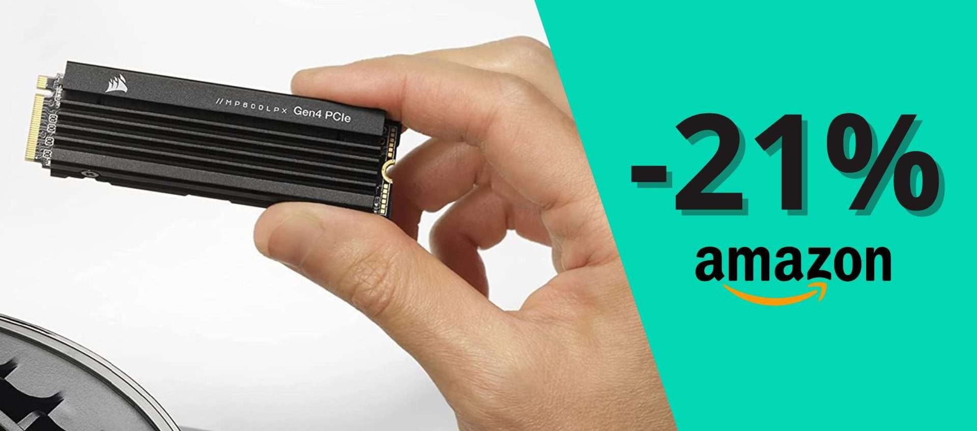 SSD Corsair da 2TB, offerta bomba: il prezzo crolla da 239 a soli 159 euro (Amazon)