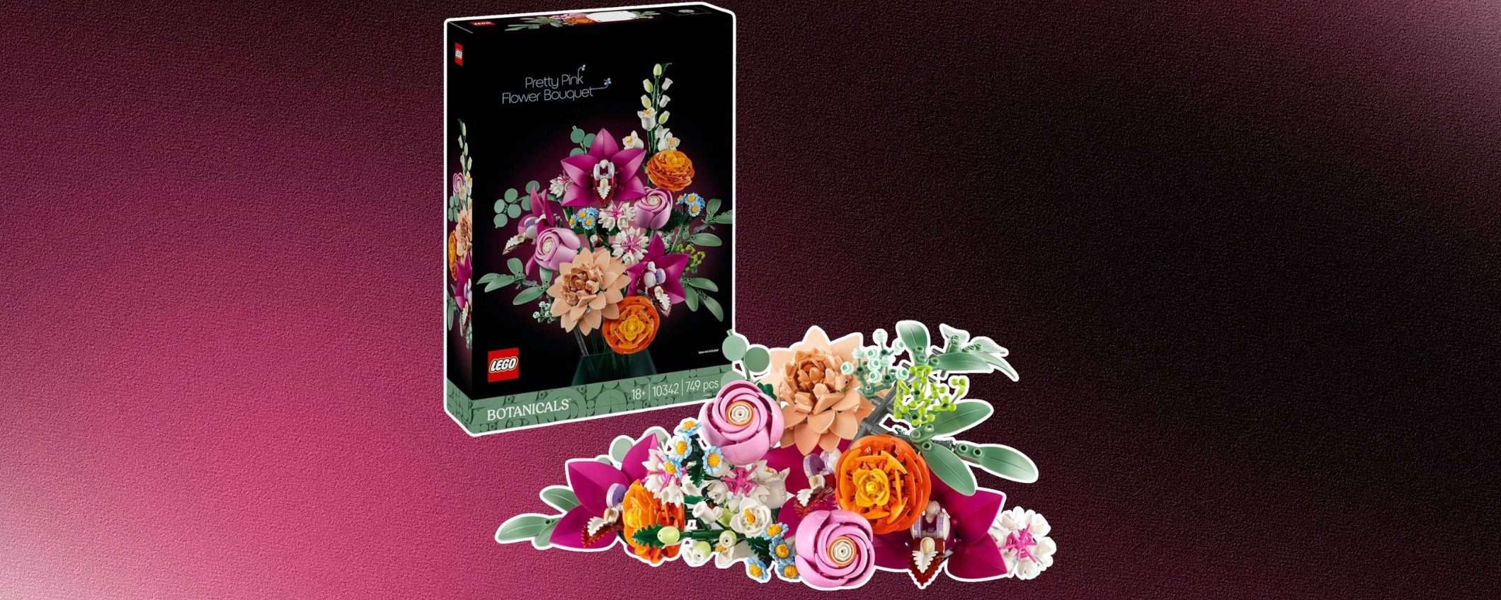 Set LEGO Bouquet di Fiori Rosa in MEGA SCONTO su Amazon (-45%)