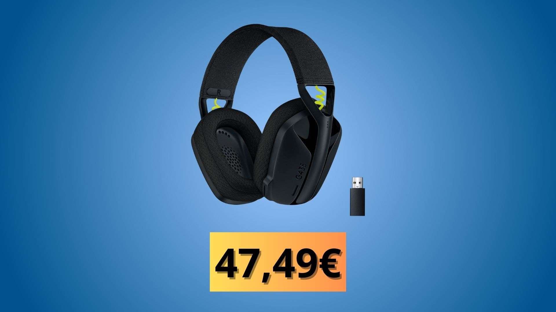 Logitech G435 Lightspeed: cuffie gaming wireless super leggere con maxi-sconto 46%