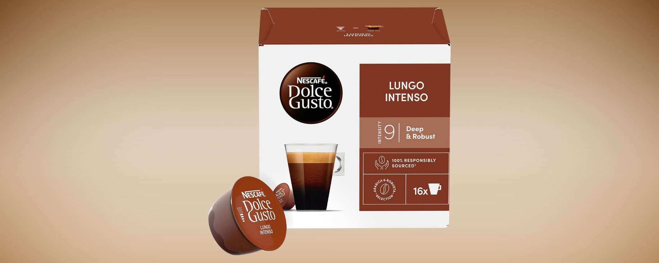 Nescafé Dolce Gusto: 3 confezioni da 16 capsule Lungo Intenso a prezzo STRACCIATO