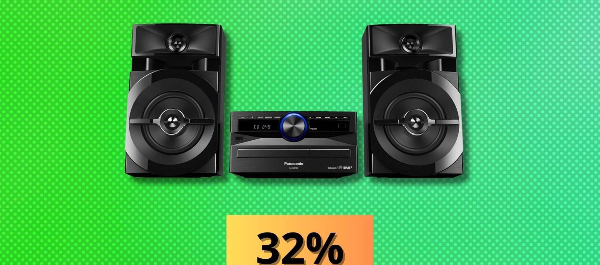 Appena 122€ per il Mini Hi-Fi Panasonic: sound potente e design elegante