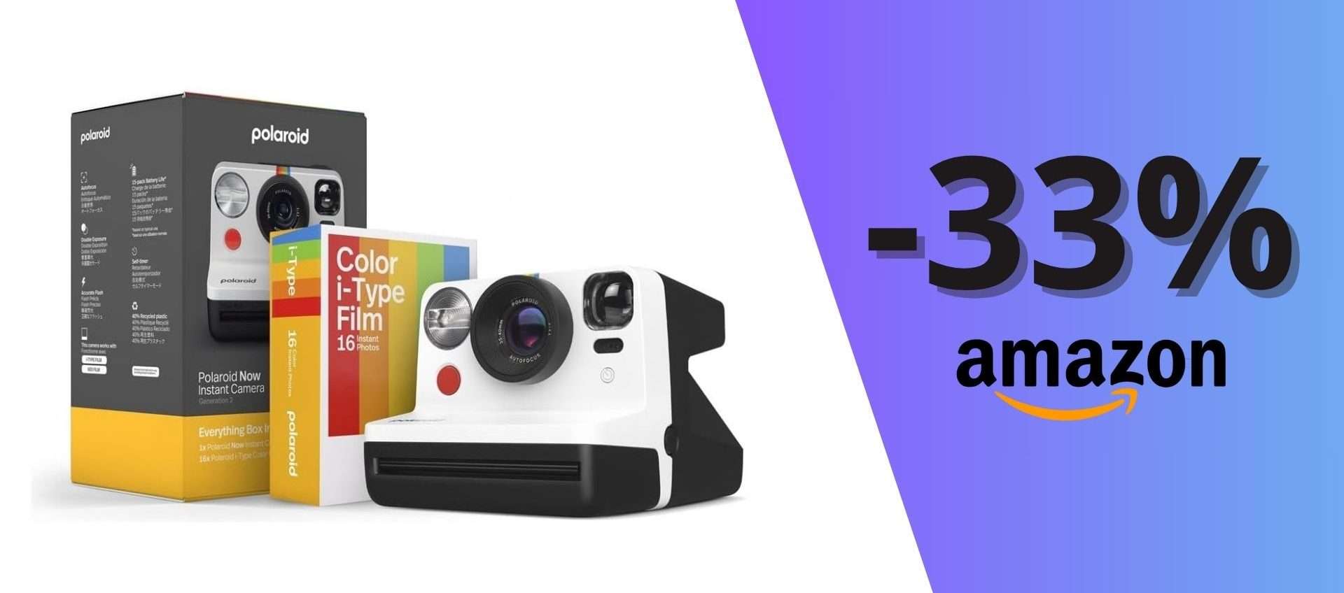 Polaroid Now Everything Box a soli 99,99€! Fotocamera istantanea con uno sconto del 33%