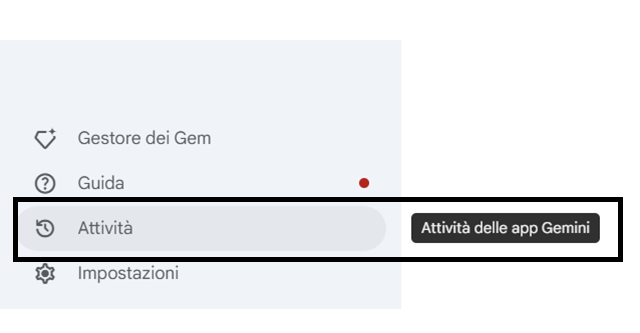 Come rimuovere le attività recenti dal sito web di Google Gemini