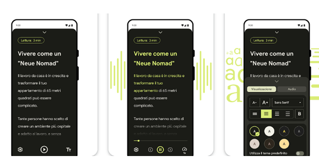 La modalità Lettura su smartphone con l’app dedicata