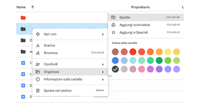 Sfruttare i colori di Google Drive