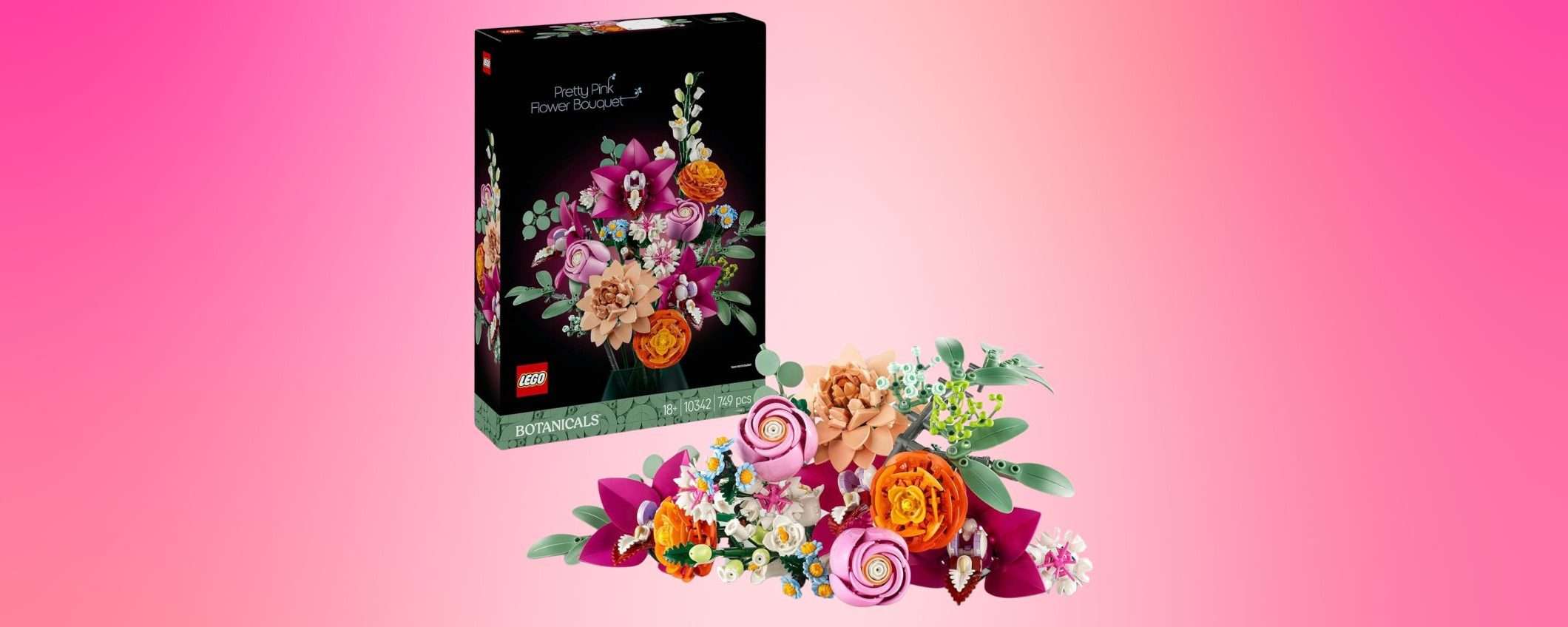 Set LEGO Bouquet di Fiori Rosa: un regalo romantico in offerta su Amazon