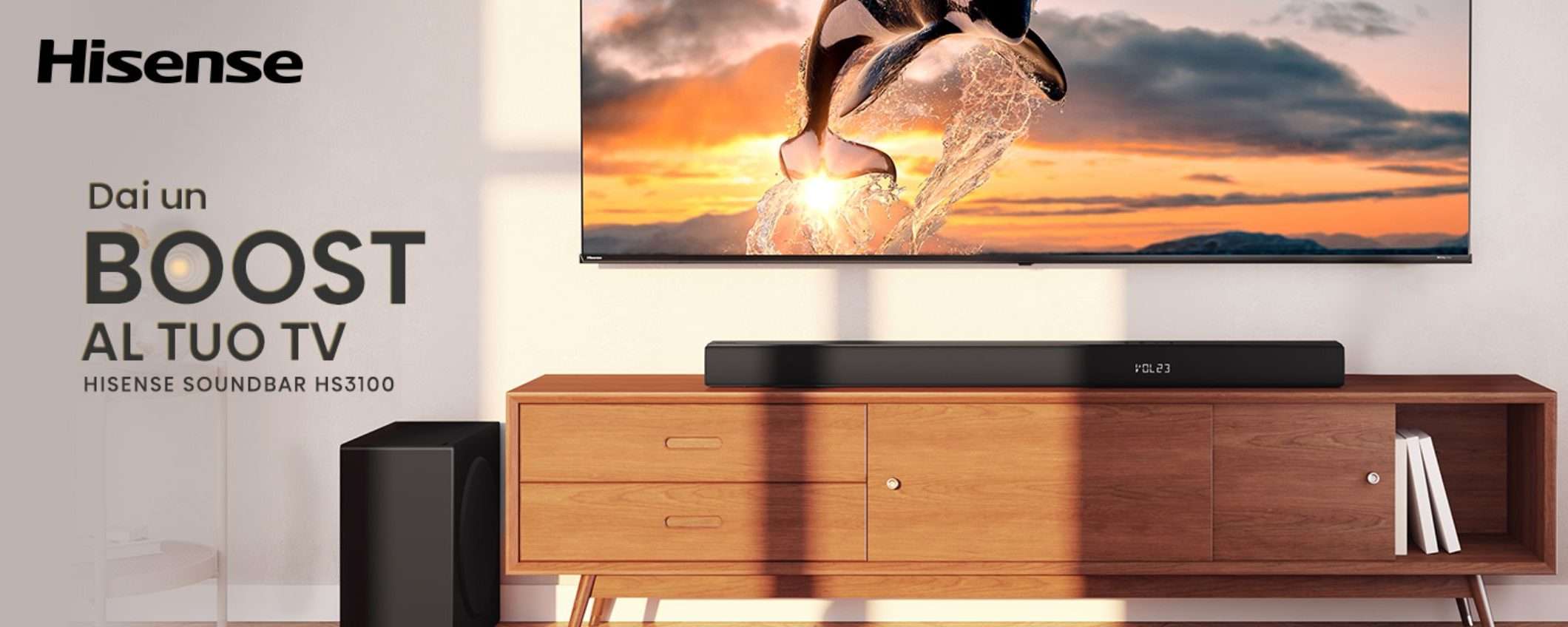 Soundbar Hisense 3.1 da 480W in MEGA SCONTO su Amazon: costa POCHISSIMO