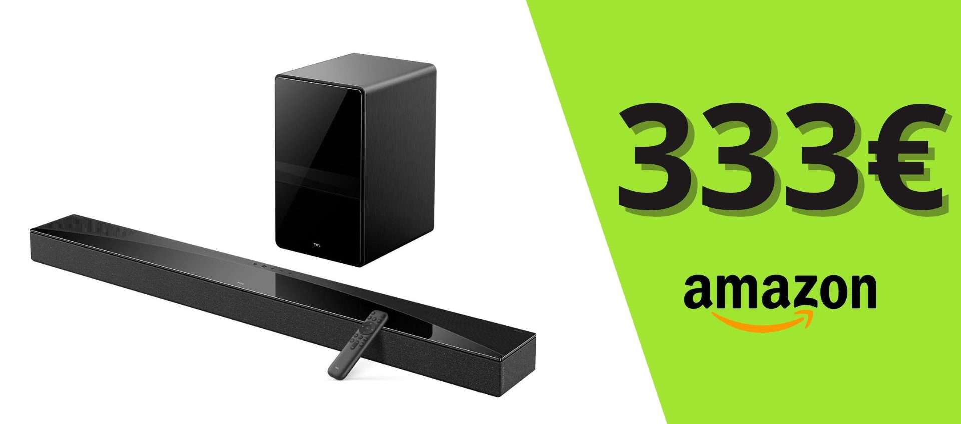 Soundbar TCL Q75H in offerta: il prezzo crolla da 440 a 333 euro (-22%)