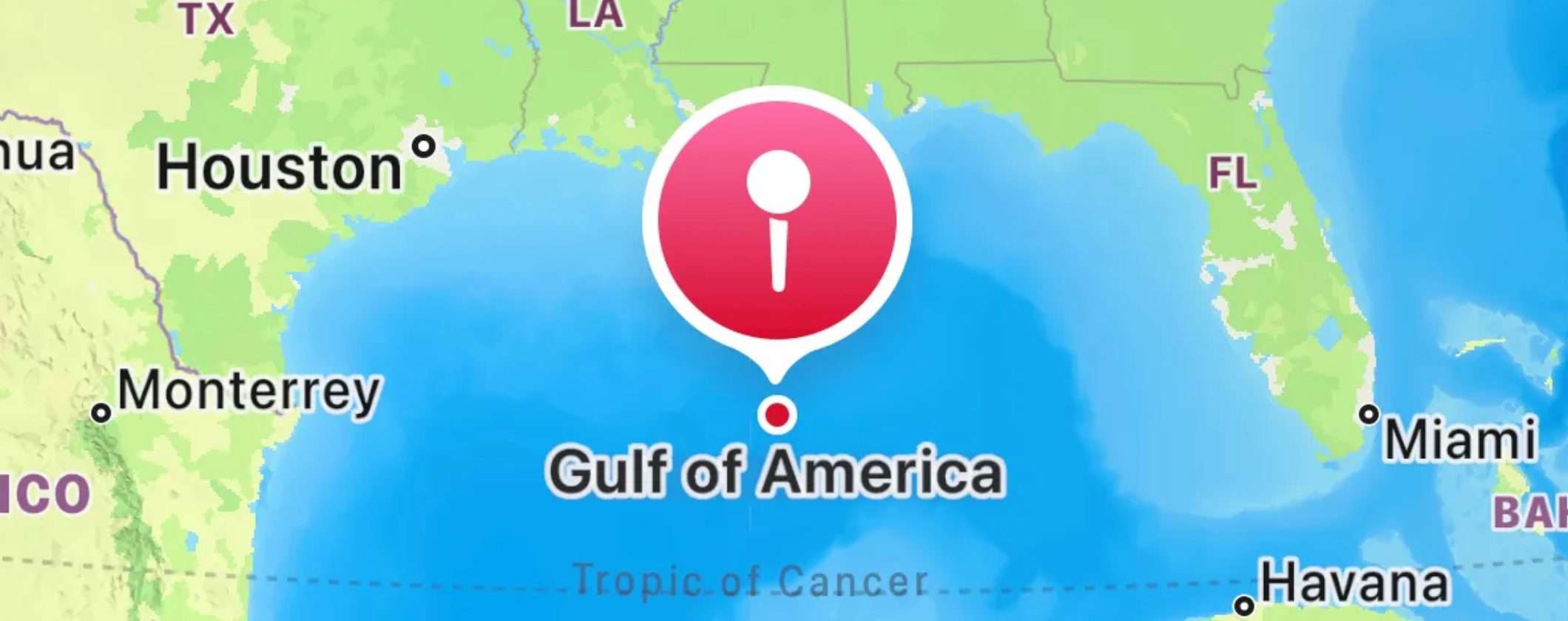 Anche su Apple Maps Golfo del Messico diventa Golfo d'America