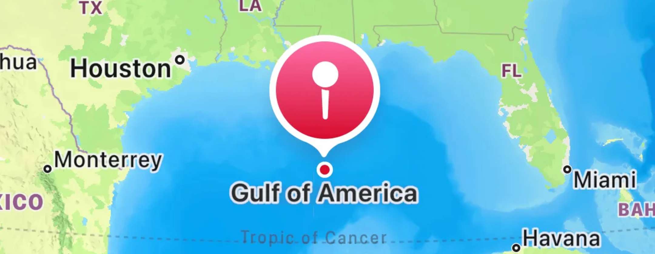 Anche su Apple Maps Golfo del Messico diventa Golfo d’America