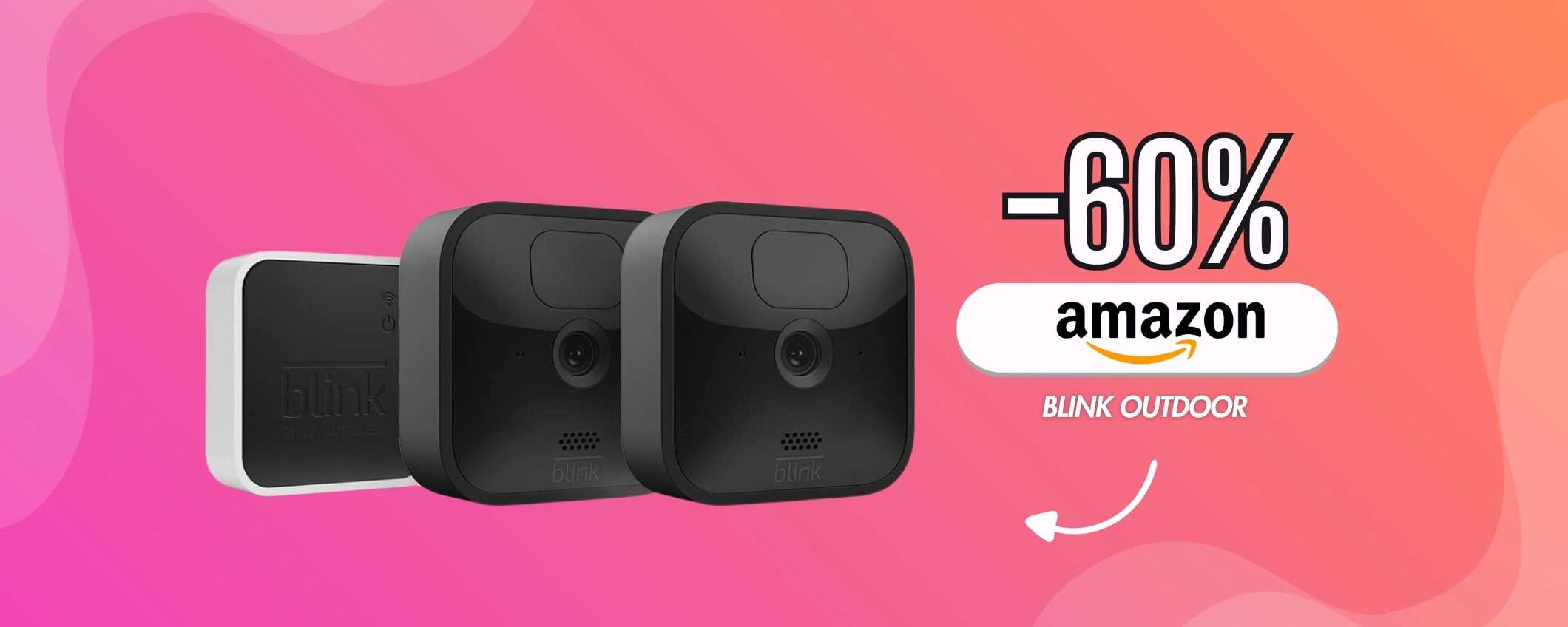 Blink Outdoor: 2 videocamere da esterno e che installi Fai Da te (-60%)