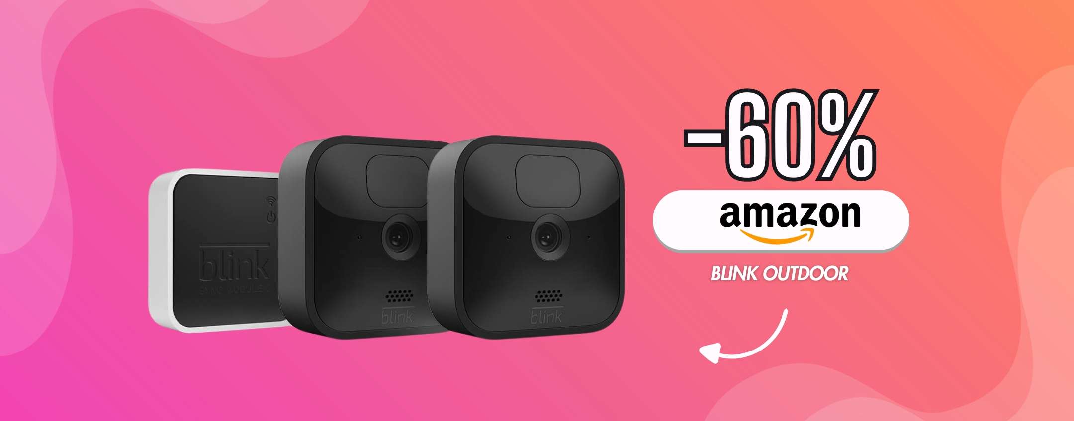 Blink Outdoor: 2 videocamere da esterno e che installi Fai Da te (-60%)