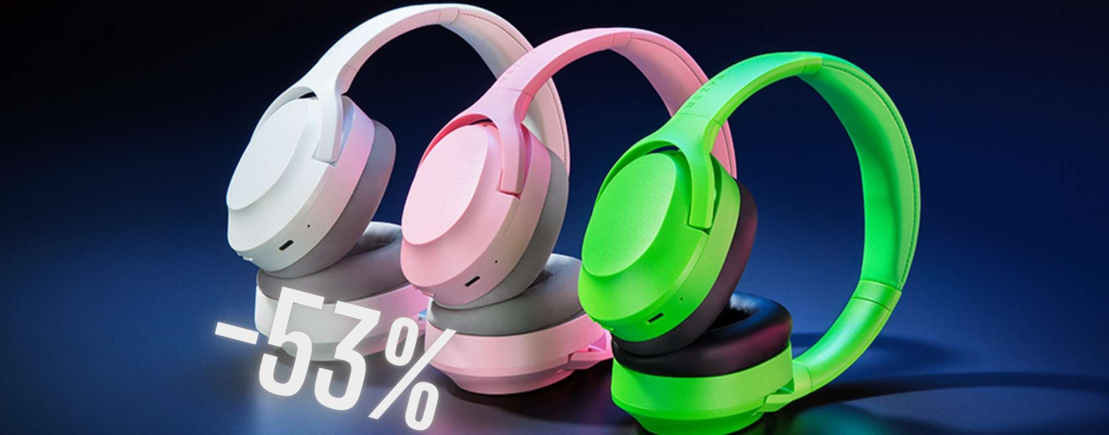 Cuffie Bluetooth Razer Opus X: bassa latenza, ANC e 40 ore di autonomia