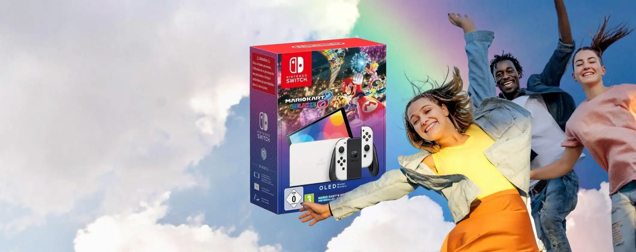 Nintendo Switch OLED Bianca + Mario Kart 8 e 12 Mesi Switch Online a 315€