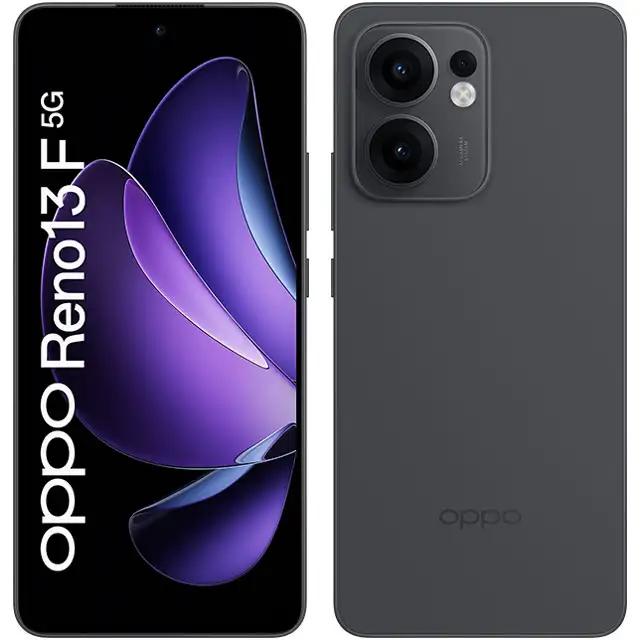 Lo smartphone OPPO Reno 13 F 5G nella colorazione Graphite Grey