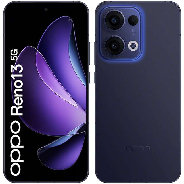 Lo smartphone OPPO Reno 13 5G nella colorazione Luminous Blue