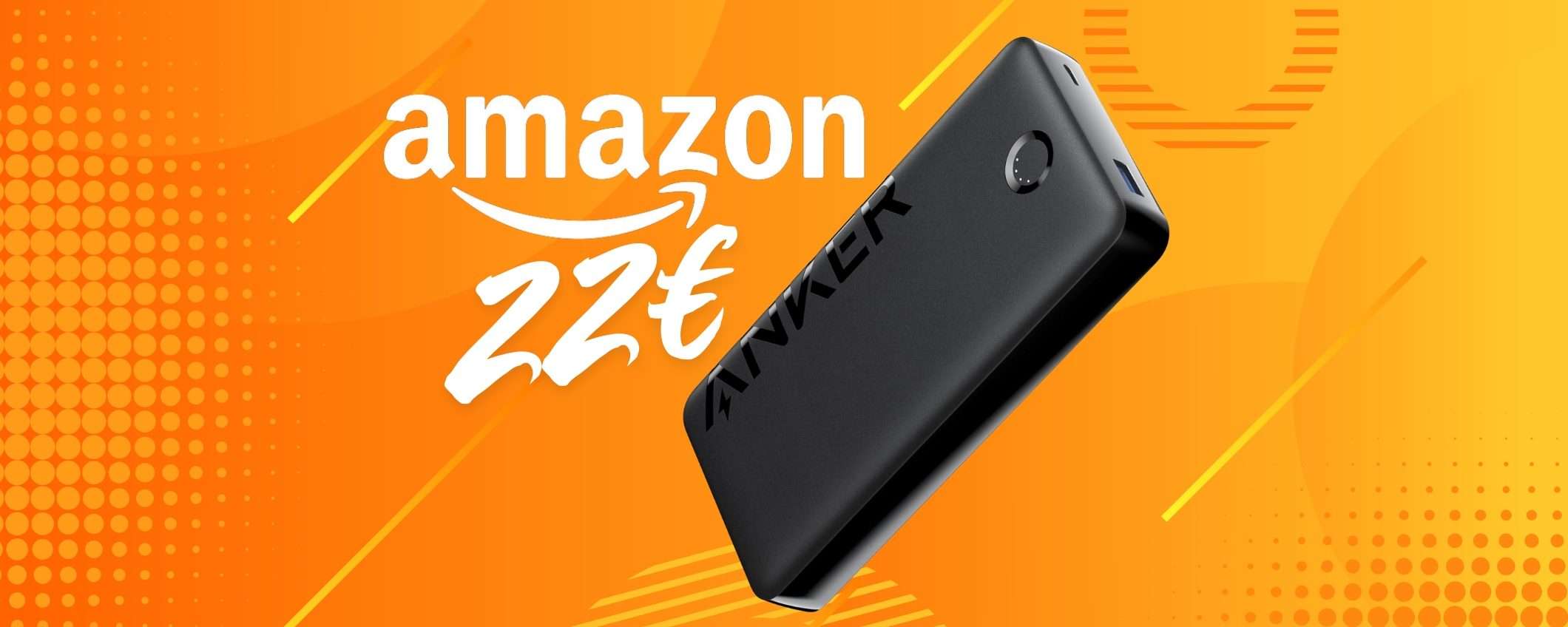 Power Bank con capacità enorme da 20000mAh e 2 uscite in offerta lampo