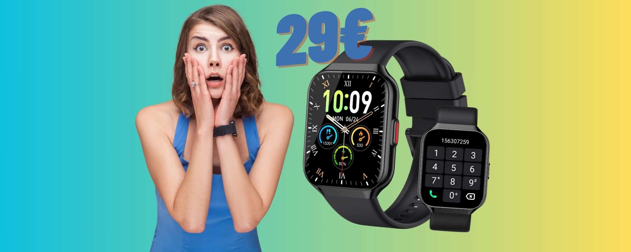 Smartwatch con oltre 113 profili sportivi e altoparlante per chiamare tuo a 29€