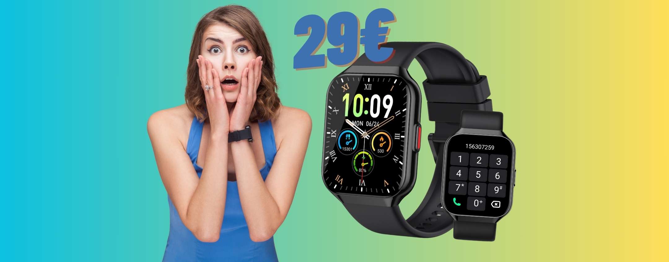 Smartwatch con oltre 113 profili sportivi e altoparlante per chiamare tuo a 29€