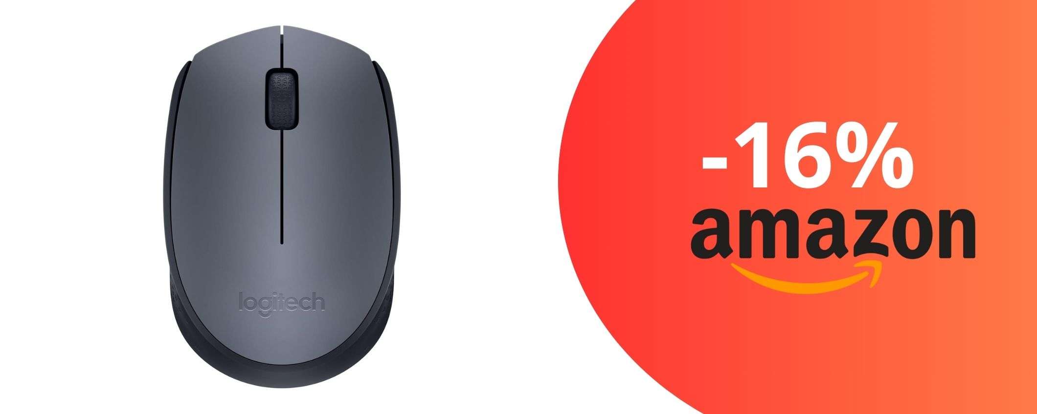 Mouse wireless comodo e affidabile con batteria a lunga durata: l'offerta da non perdere