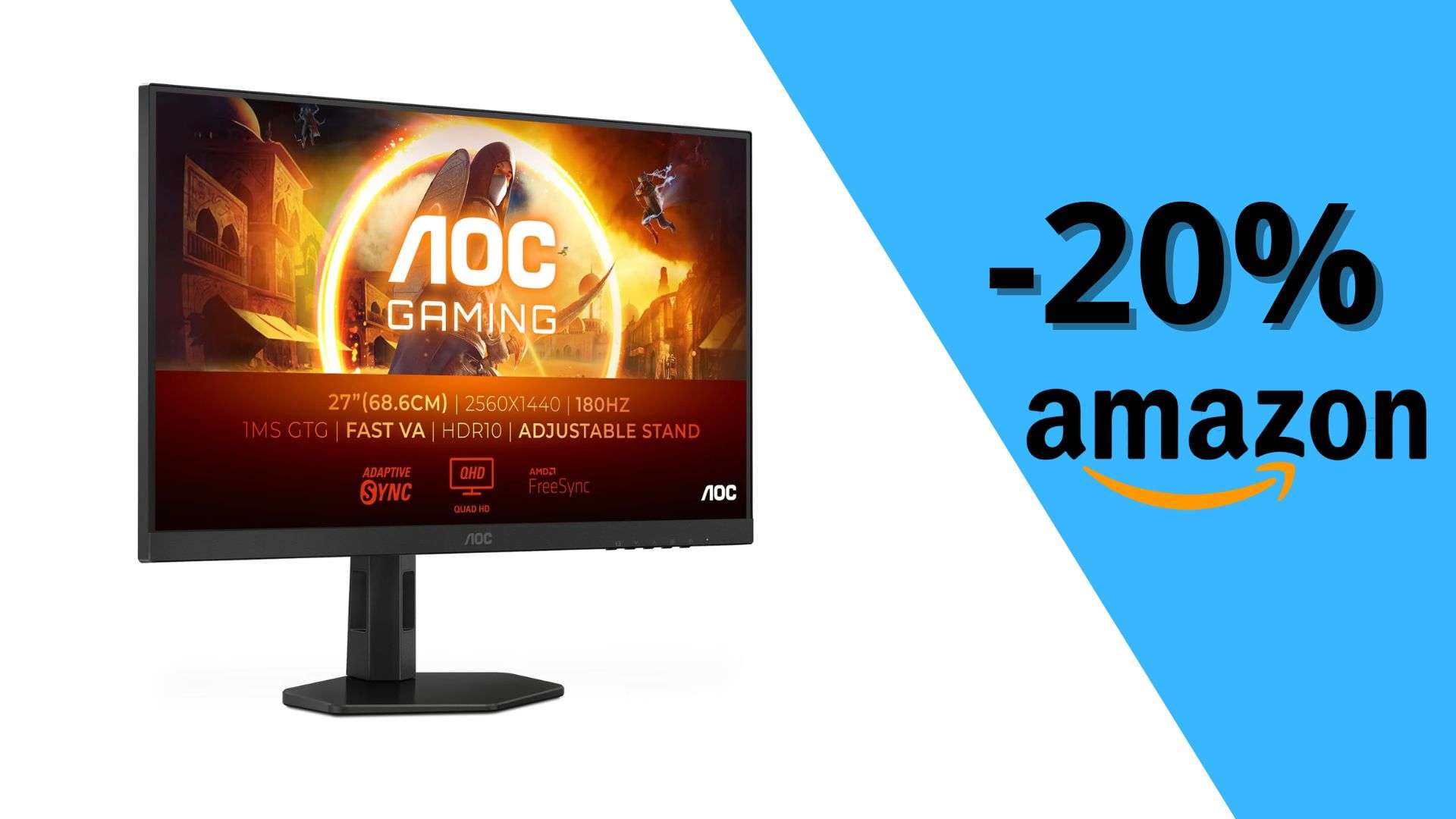 Monitor AOC Gaming da 27″, prezzo in frantumi: su Amazon con sconto 20%