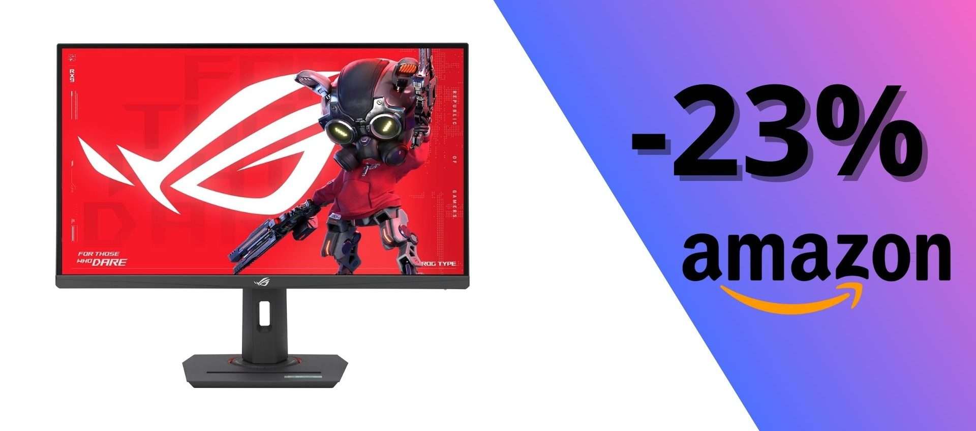 Asus ROG Strix a 269,90€: monitor gaming QHD 180Hz in OFFERTA con sconto del 23%!