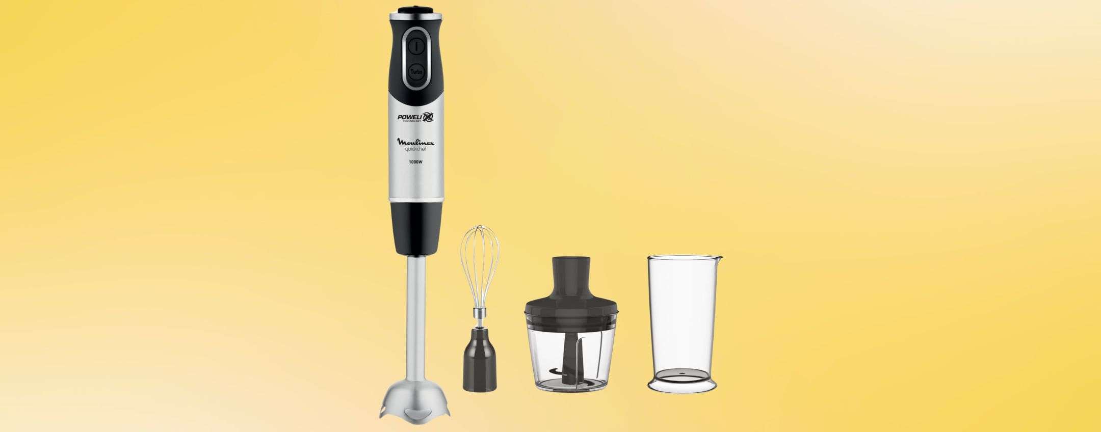 Frullatore a immersione 3-in-1 Moulinex: prezzo in CROLLO su Amazon, è minimo storico (-47%)