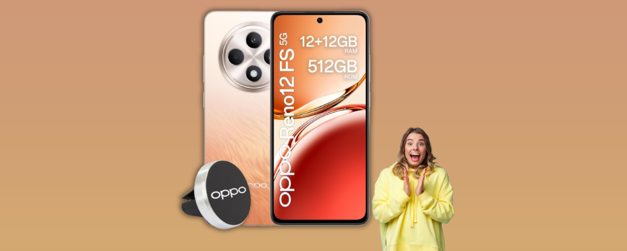 Smartphone top a un prezzo in calo: OPPO Reno12 FS in sconto