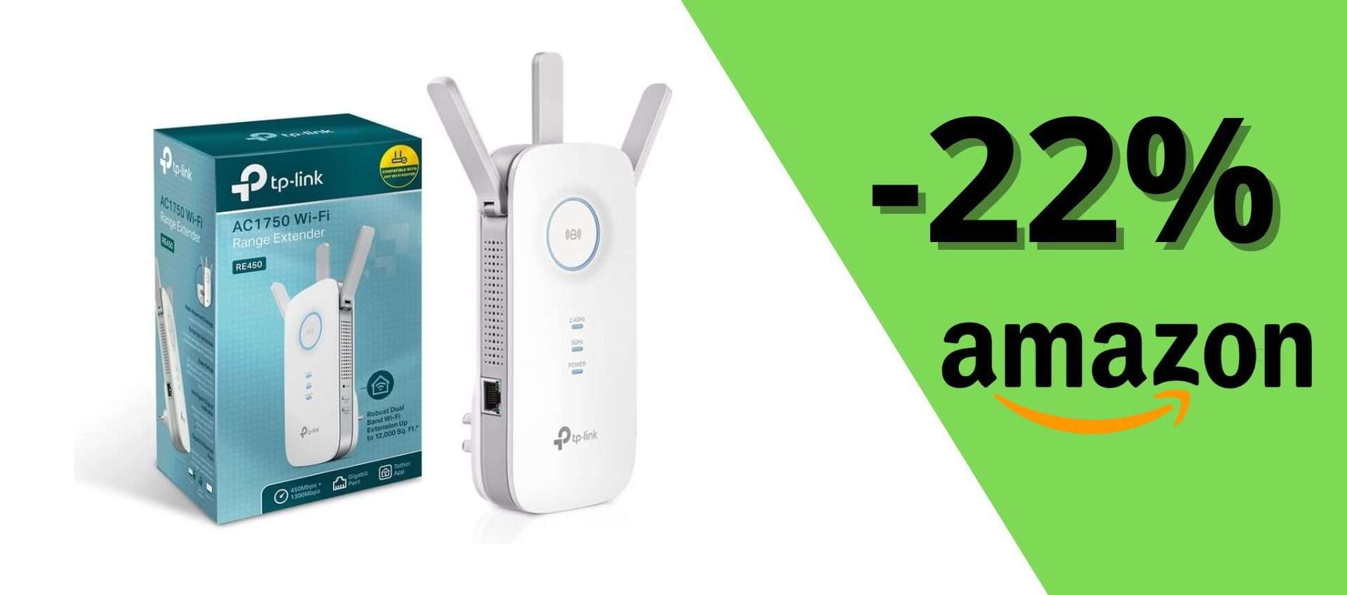 Tp-Link RE450 a 46,99€: ripetitore WiFi AC1750 Dual Band con SUPER sconto del 22%