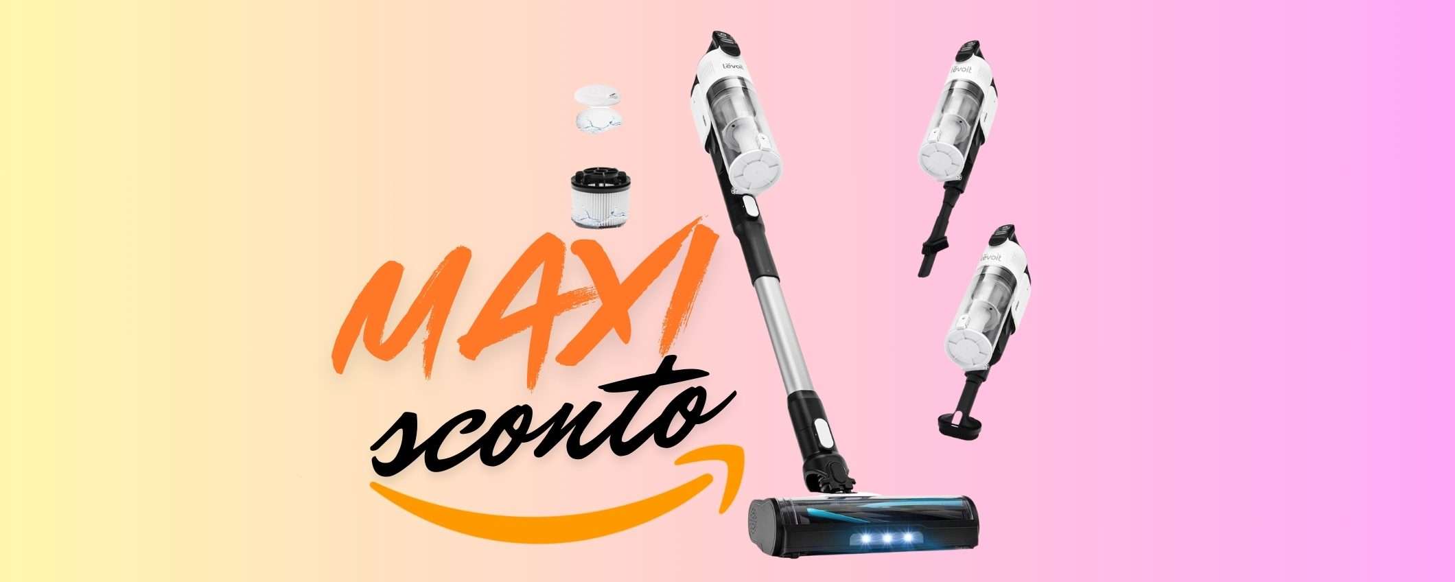 Aspirapolvere senza fili da 50 minuti e 3 modalità in MAXI SCONTO Amazon