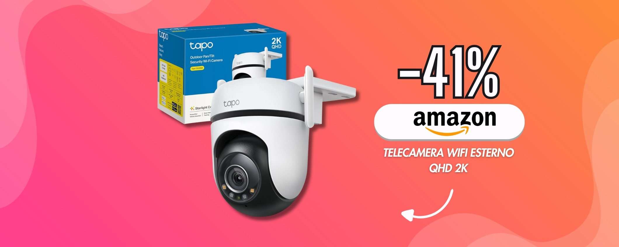 Telecamera 2K e WiFi per l'esterno: con 50€ hai la visione a 360°